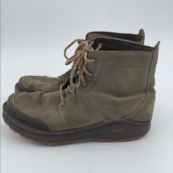 Chaco Men's Olive High-Top Boots suede leather chukka boots - Picture 4 of 12